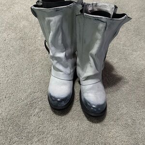 Stylish Gray Leather Boots